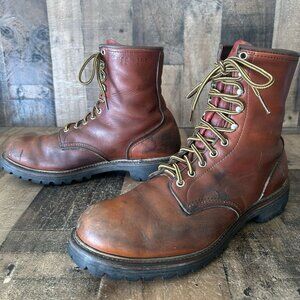Red Wing Irish Setter Vintage Plain Toe Work Boots Mens 12 D
